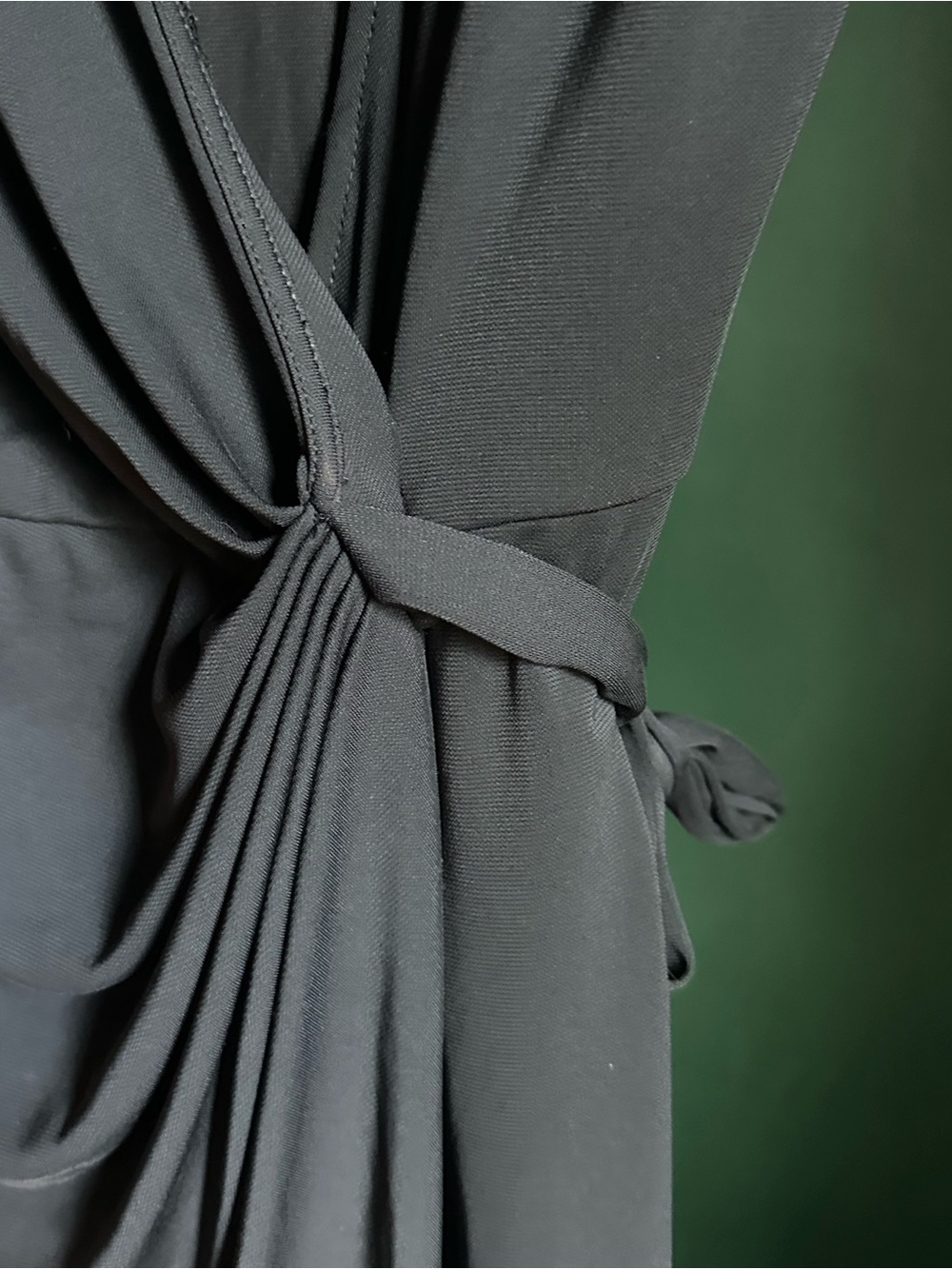 Classic Navy Blue Wrap Dress with Tie Detail